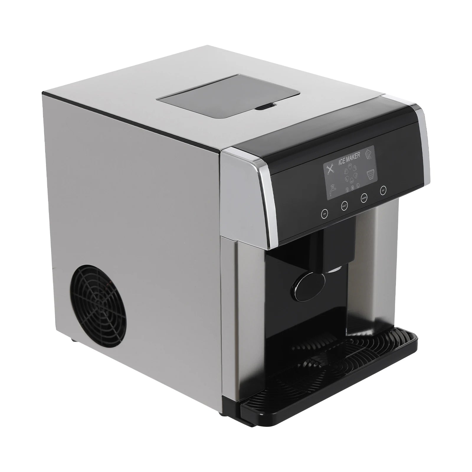 100-150W Stainless Steel Ice Machine LCD Touch Control Ice Maker R290 110V/60Hz Ice Generator Used In Homes Cafes Offices And More