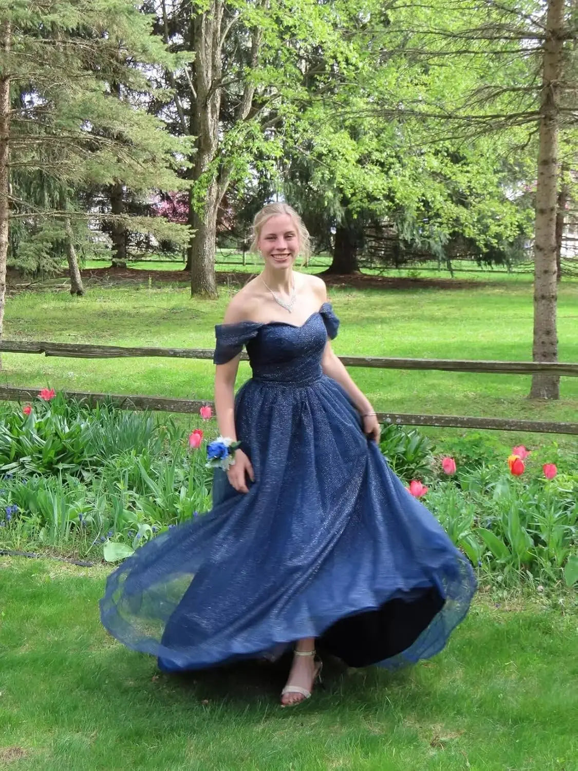 Luxury Dress Sparkly Tulle Prom Dress 2026 Off The Shoulder Formal Dresses for Women Glitter A Line Long Ball Gown Party Dress