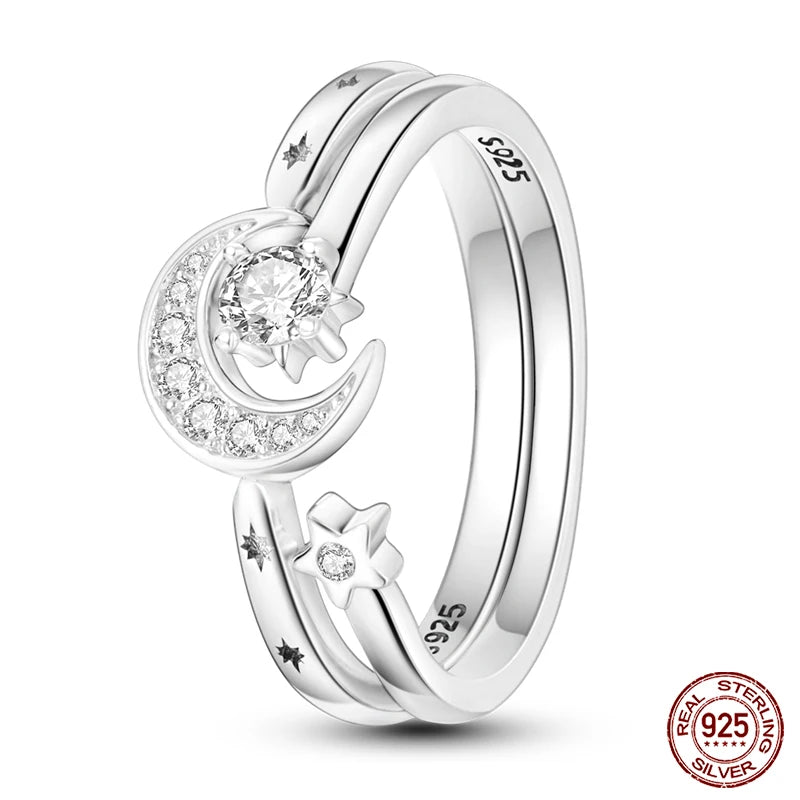 Original Design 925 Sterling Silver Blue Zircon  For Ring Fit Women Wedding Wedding Wedding Engagement Silver Gift
