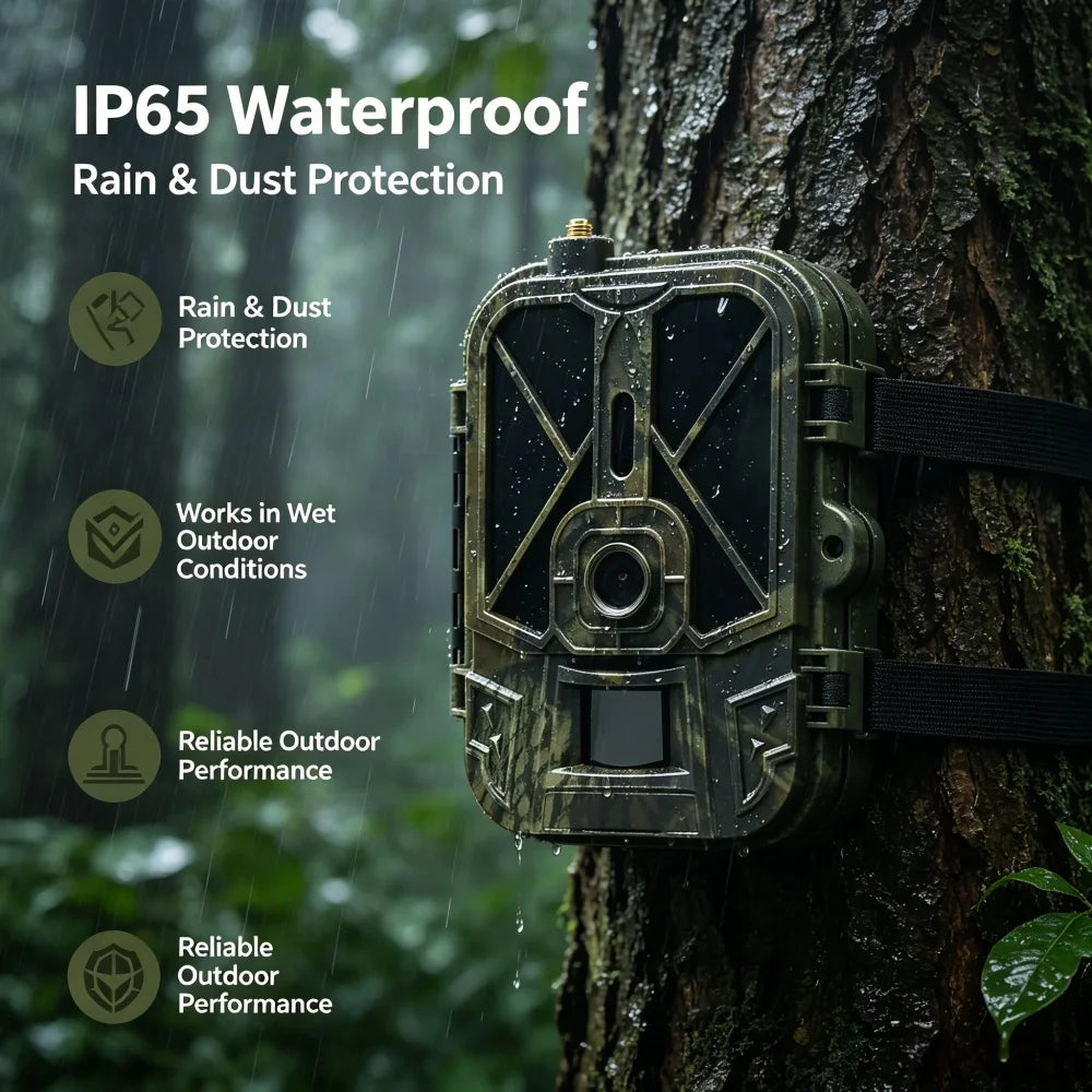 4G Live Video Lithium Battery Cellular Trail Camera With Built-in SIM Card 120MP 4K Wireless Game App Cloud Service Waterproof