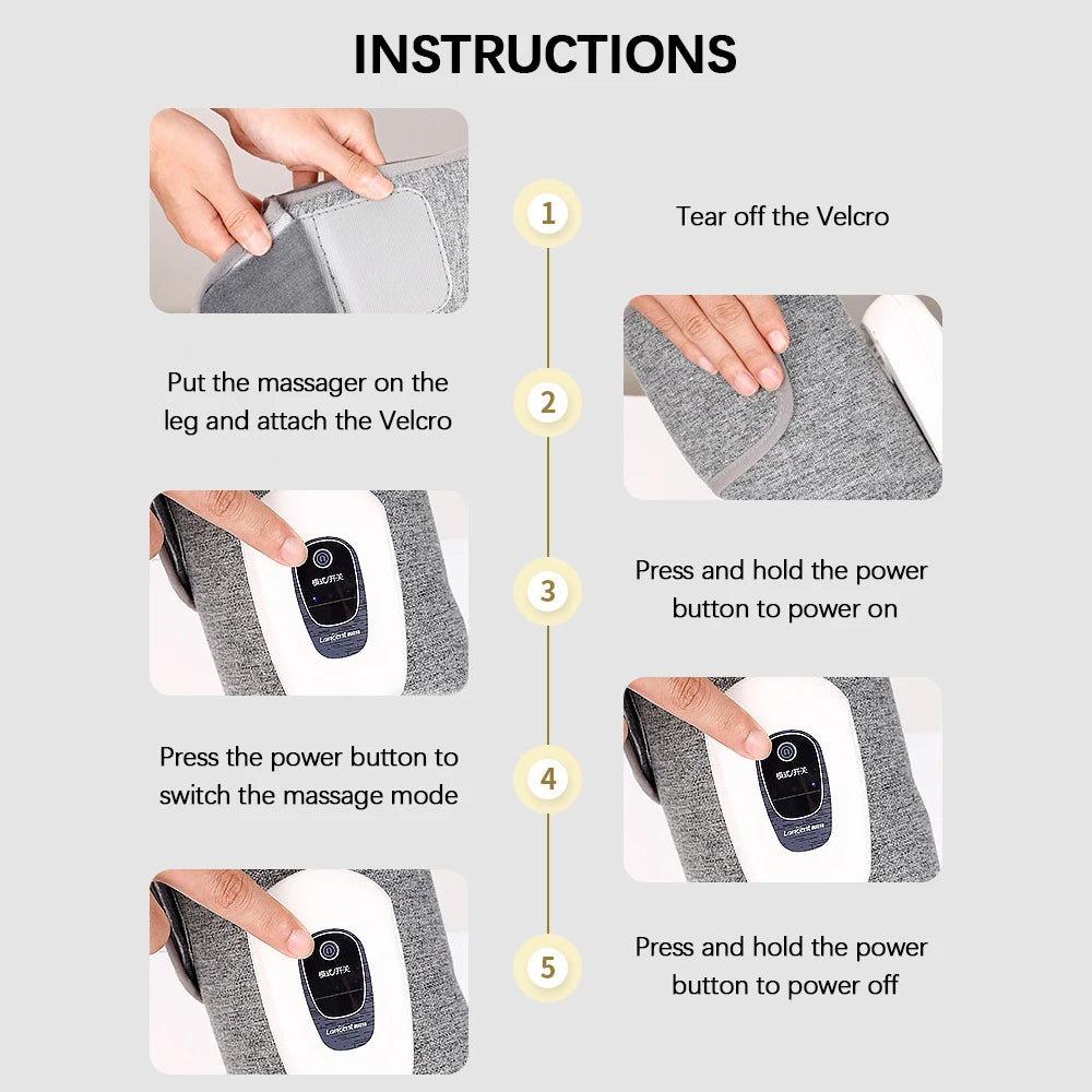 Eletric 360° Air Pressure Calf Massager Wireless Leg Massage 3 Mode Airbag Compresstion Relax Foot Calf Muscle Relieve Fatigue