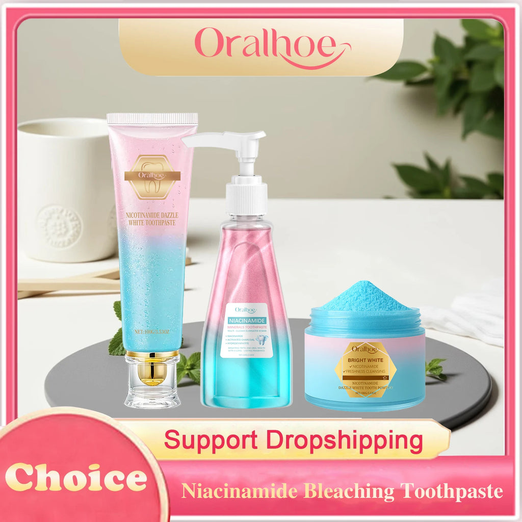 Niacinamide Bleaching Toothpaste Reduce Plaque Stains Improve Bad Breath Remove Yellow Stains Dental Cleansing Oral Hygiene Care