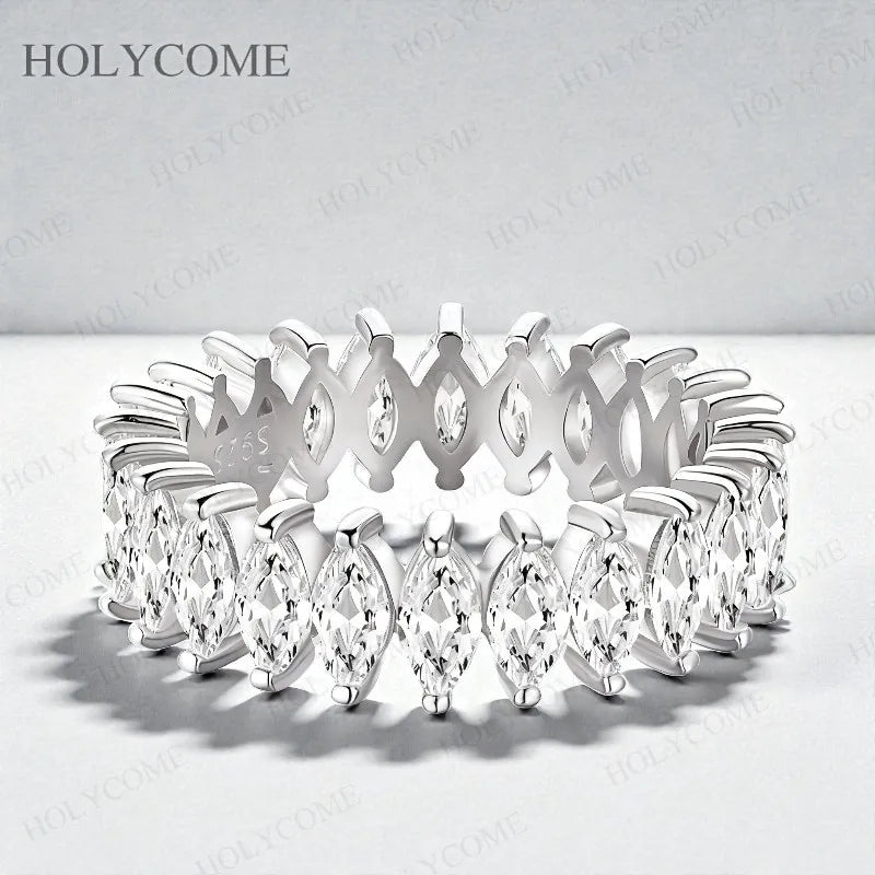 Marquise Cut Custom Moissanite Ring 2x4mm D Color VVS1 Wholesale Price For Ladies Girls Wedding Birthday Party Jewelry Presents