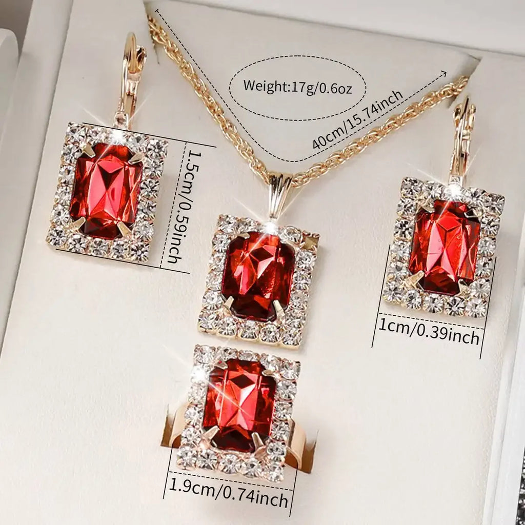 5PCS/Set Fashion Rhinestone Women's Watch Leather Strap Ladies Quartz Wristwatches Diamond Jewelry Set Reloj Mujer（Without Box）