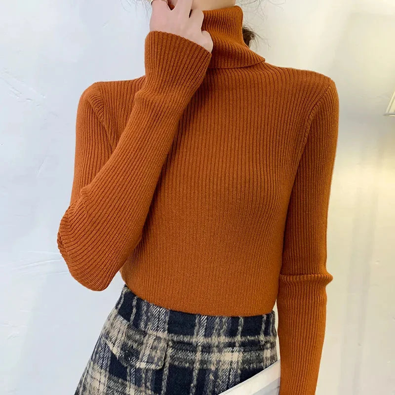 Women Fall Turtleneck Sweater Knitted Soft Pullovers Cashmere Jumpers Basic Soft Sweaters For Women 2026 Autumn Winter