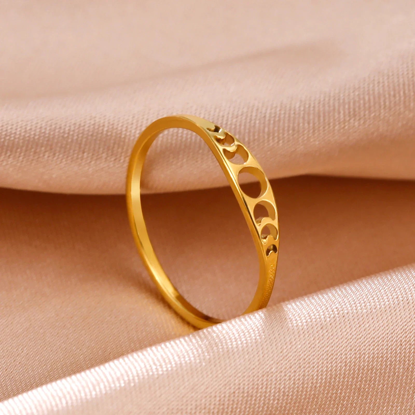 Skyrim Moon Phase Ring Stainless Steel Crescent Moon Women Rings 2025 Witch Amulet Jewelry Gift for Lover Friends Wholesale