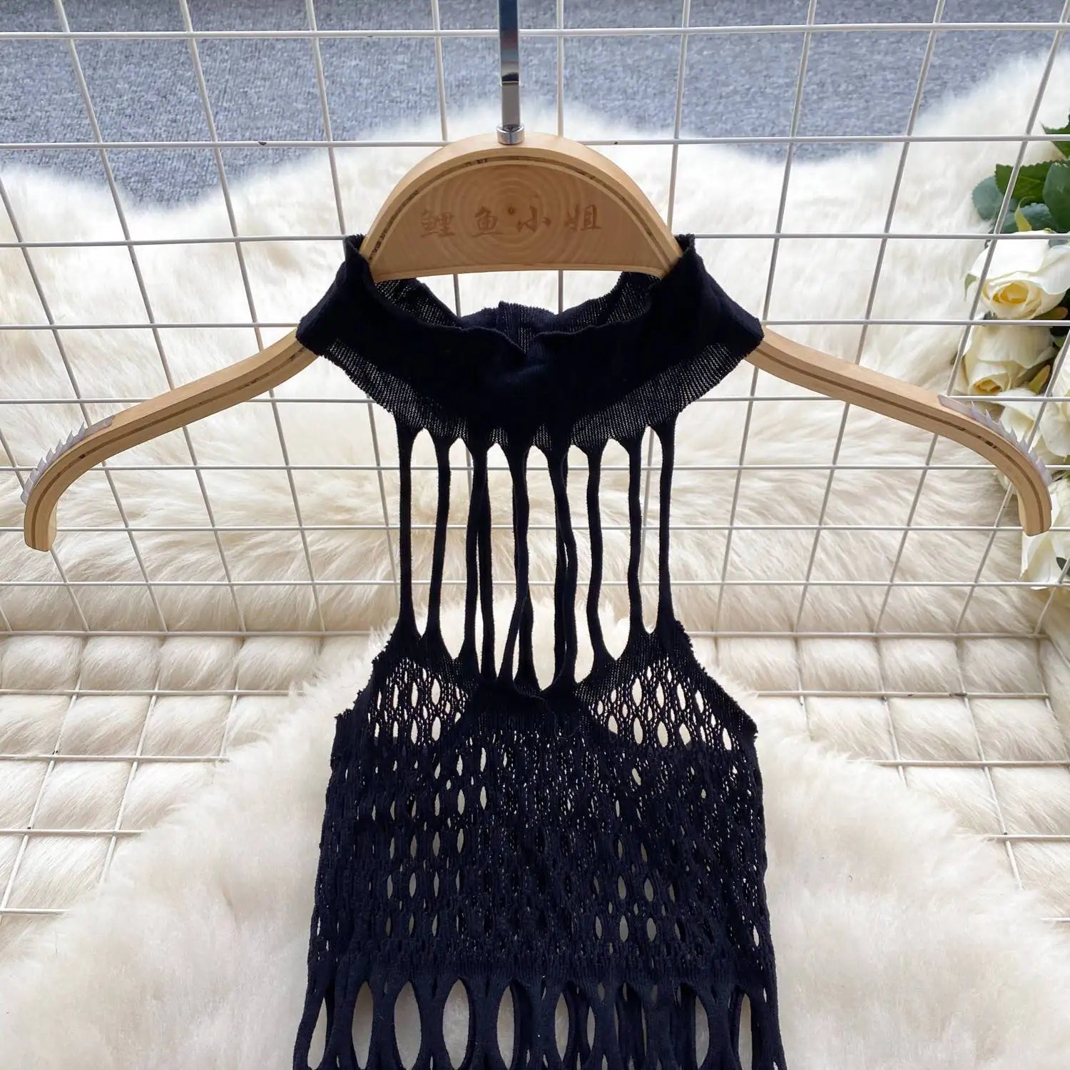 Sexy Hollow Out Women's Black Bodysuit Halter Neck Lace Up Erotic Lingerie Slim Sleepwear Hot Club Nightwear Backless Sexy Top