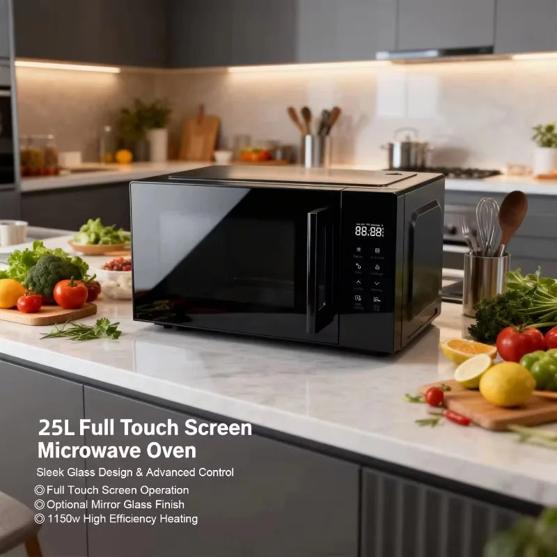 25L microwave oven with speed heating intelligent thawing large capacity easy cleaning user-friendly design