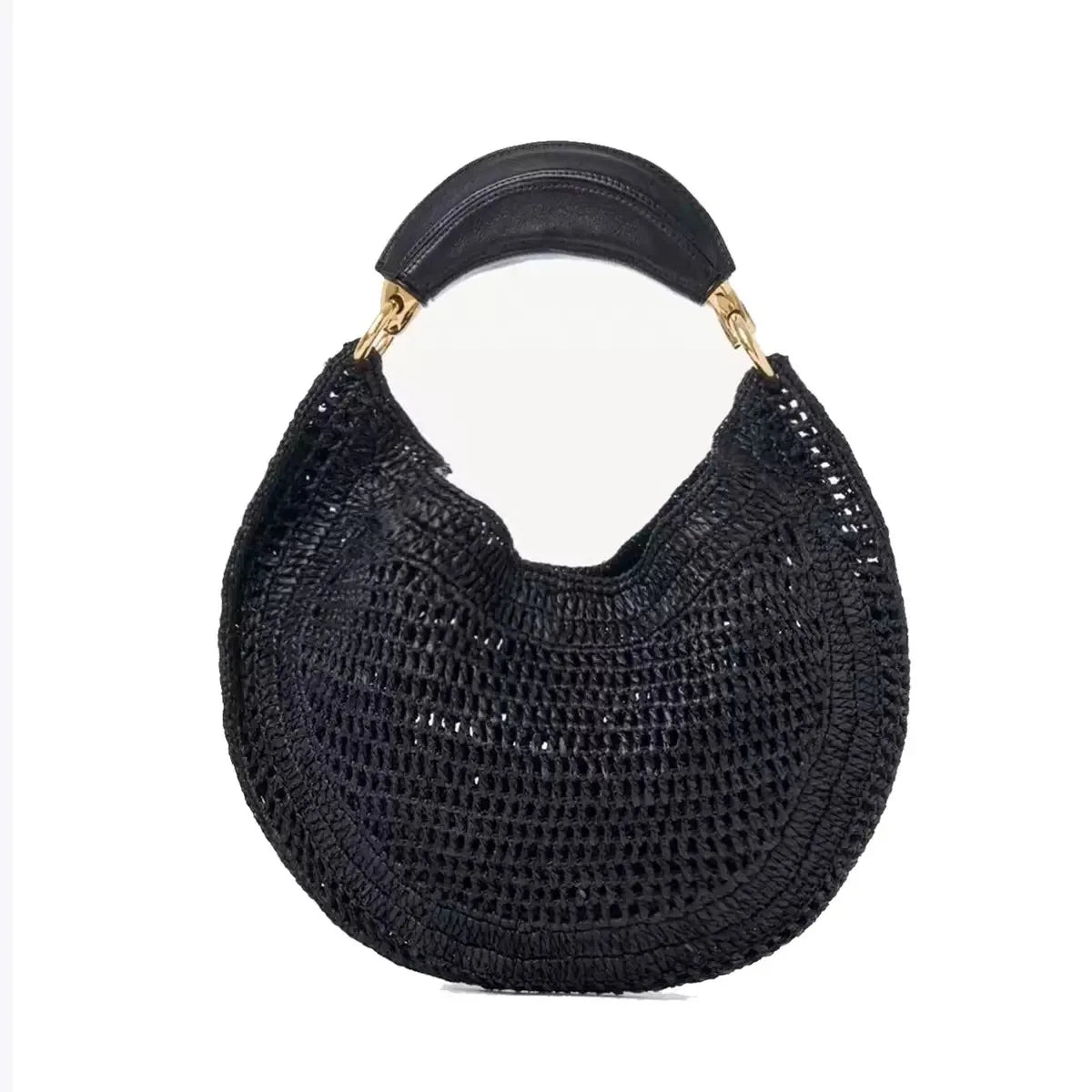 Cross border summer seaside vacation style retro wrist pure handmade colorful grass woven armpit bag hobo handbag