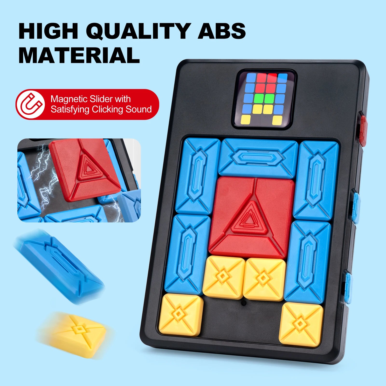 AI Huarong Road Magnetic Suction Block Sliding 500+ Levels Puzzle Toys Brain-burning Board Game Logical Thinking Training Toys