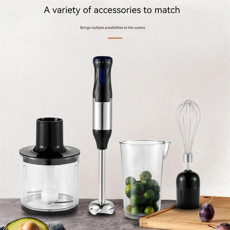 4 in 1 Kitchen Immersion Blender 1000W Stainless Steel Handheld Blender Vegetable Meat Chopper Egg Whisk Smoothie Stick Mixer