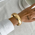 Ingemark 3 Styles Hip Hop Chunky Stacking Resin Bangles for Women Trendy Punk Irregular Geometric Charm Wide Bracelets Jewelry
