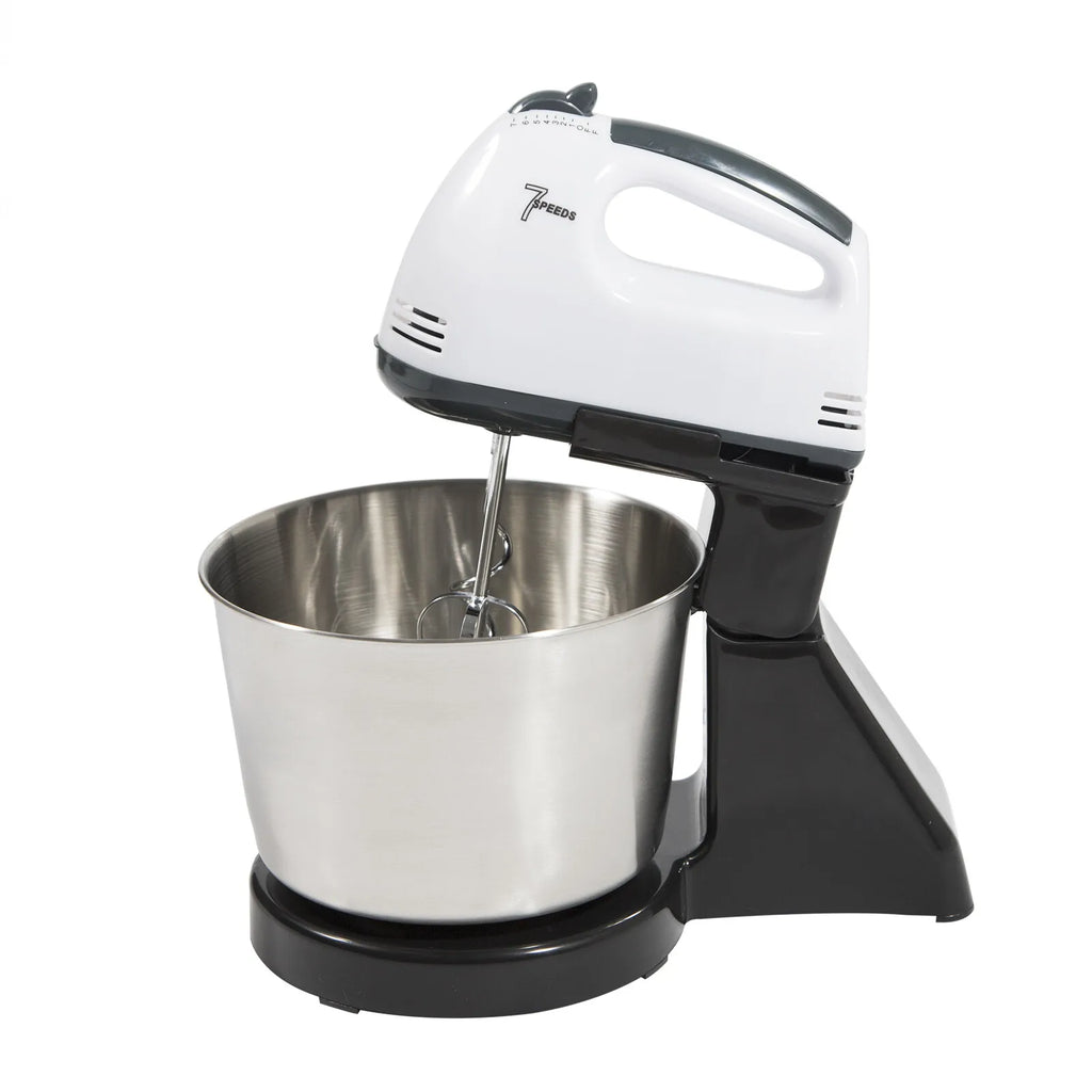 7-Speed Handheld Stand Mixer 350W 1.7L Stainless Steel Bowl for Whipping Baking Cooking Kitchen Electric Mixer for Egg Cream