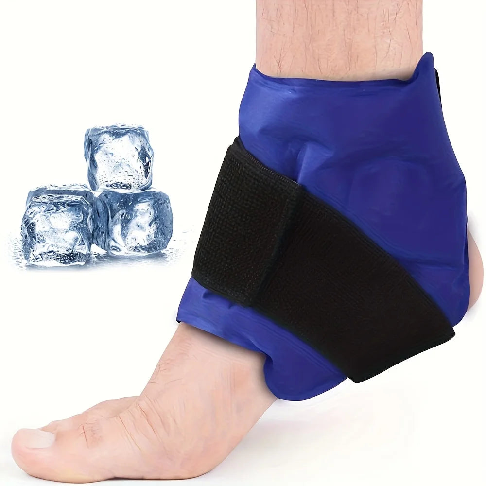 1PC Reusable Nylon Ankle Protection Ice Pack with Adjustable Straps, Suitable for Both Home and Outdoor Use