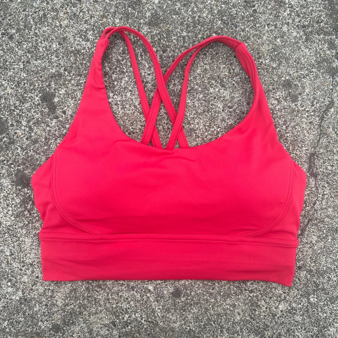 Solid Color Women Cross  Fitness sport Bra soft high strength Tight Top Comprehensive Training Gym Yoga Underwear With Chest Pad
