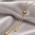1pc legant Gold Water Drop Lariat Necklace for Women, Adjustable Y-shaped Pendant Necklace,