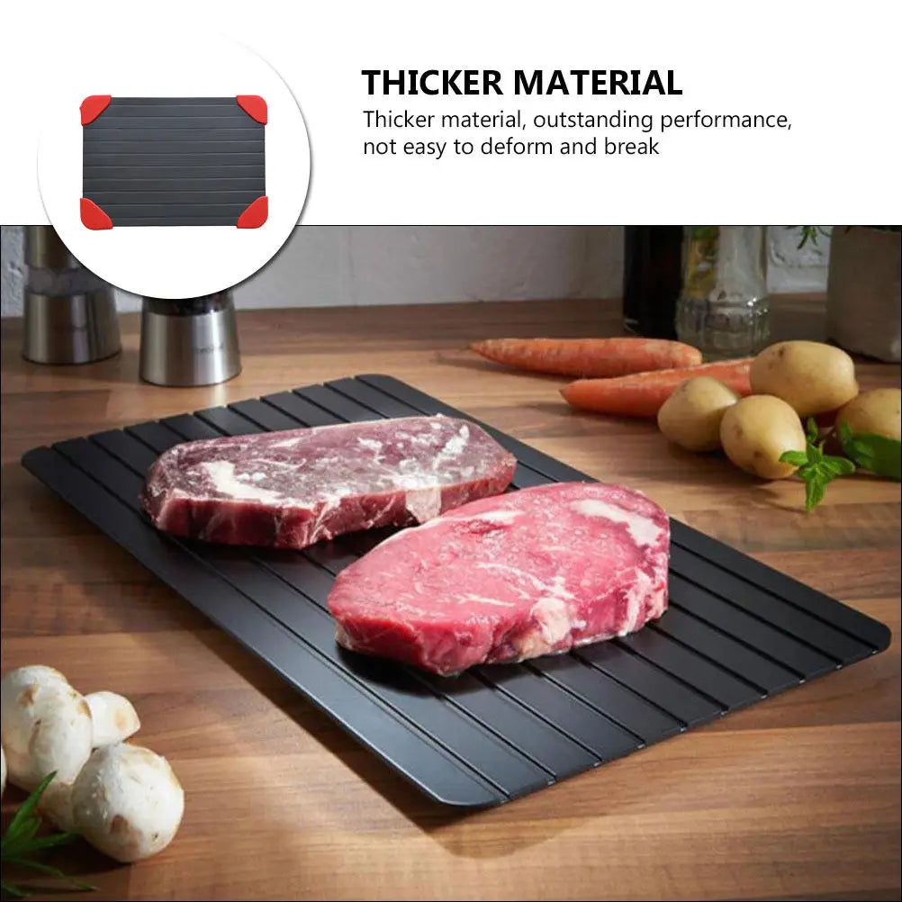 1Pcs Heavy Duty Square Defrosting Tray Thick Aluminum Defrost Plate for Quick Thawing Food Home Kitchen Supply Thawing
