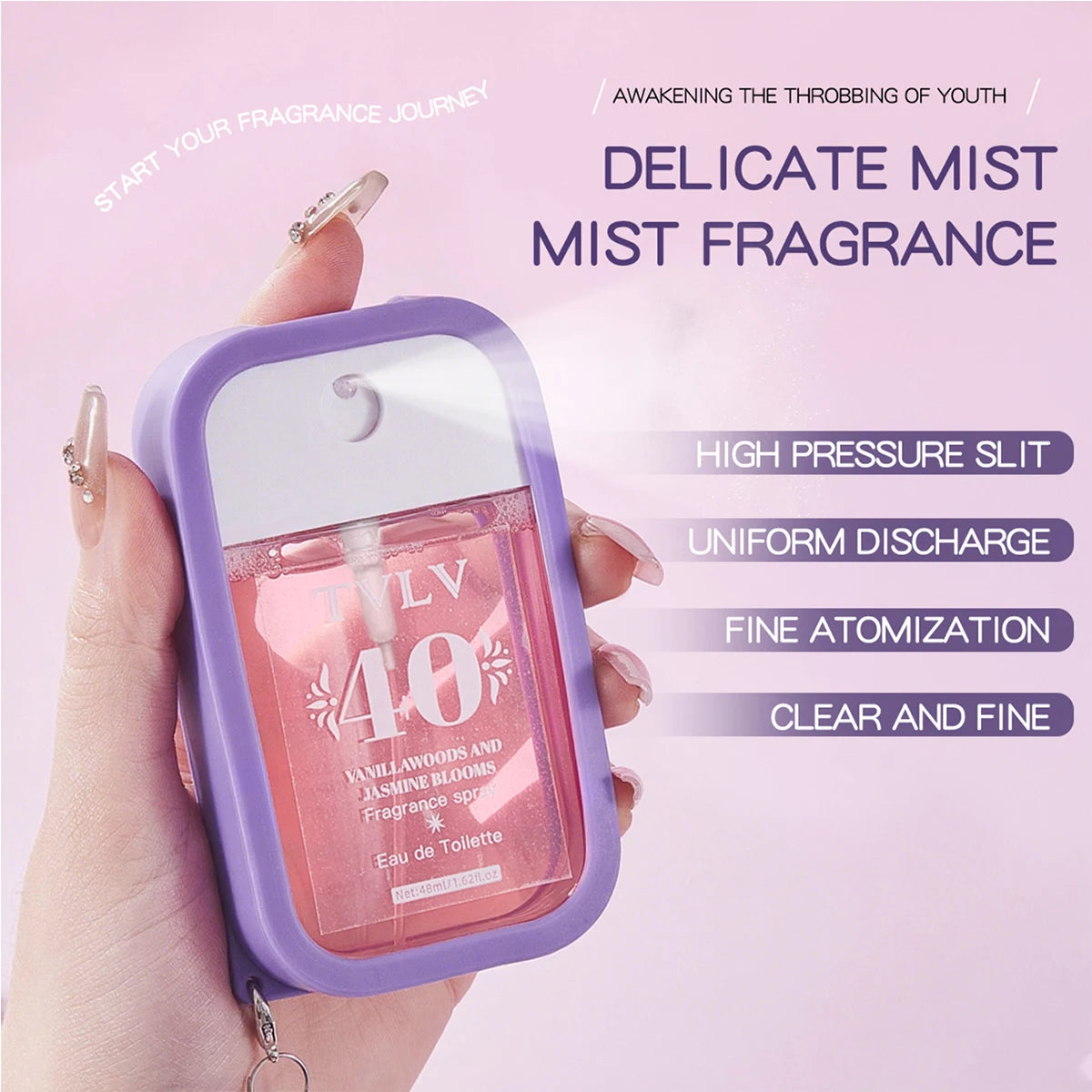 Flower fragrance spray, fresh and elegant flower fragrance, lasting fragrance, small and portable spray type perfume