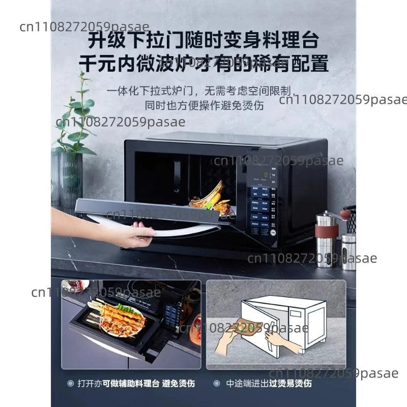 M3-208E Inverter Microwave Oven, 20L Drop - Down Door Flat Plate Light Wave Grill Combo for Home