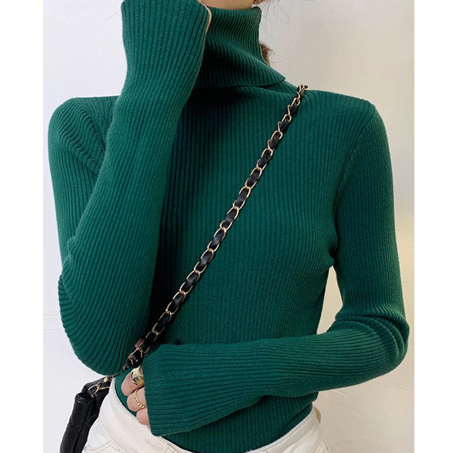 Women Fall Turtleneck Sweater Knitted Soft Pullovers Cashmere Jumpers Basic Soft Sweaters For Women 2026 Autumn Winter