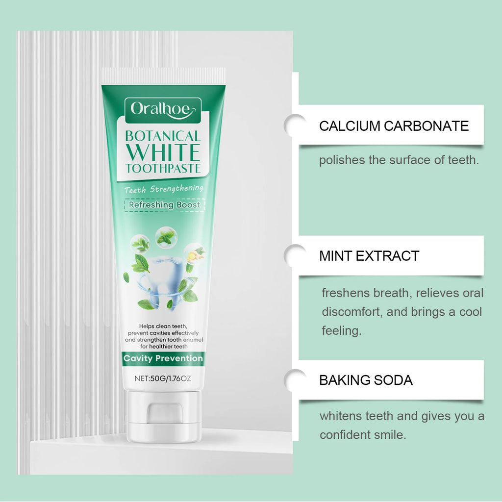 Botanical Toothpaste Contains Plant-Based Active Deeply Clean Teeth Stains Prevent Cavities Long-Lasting Fresh Breath
