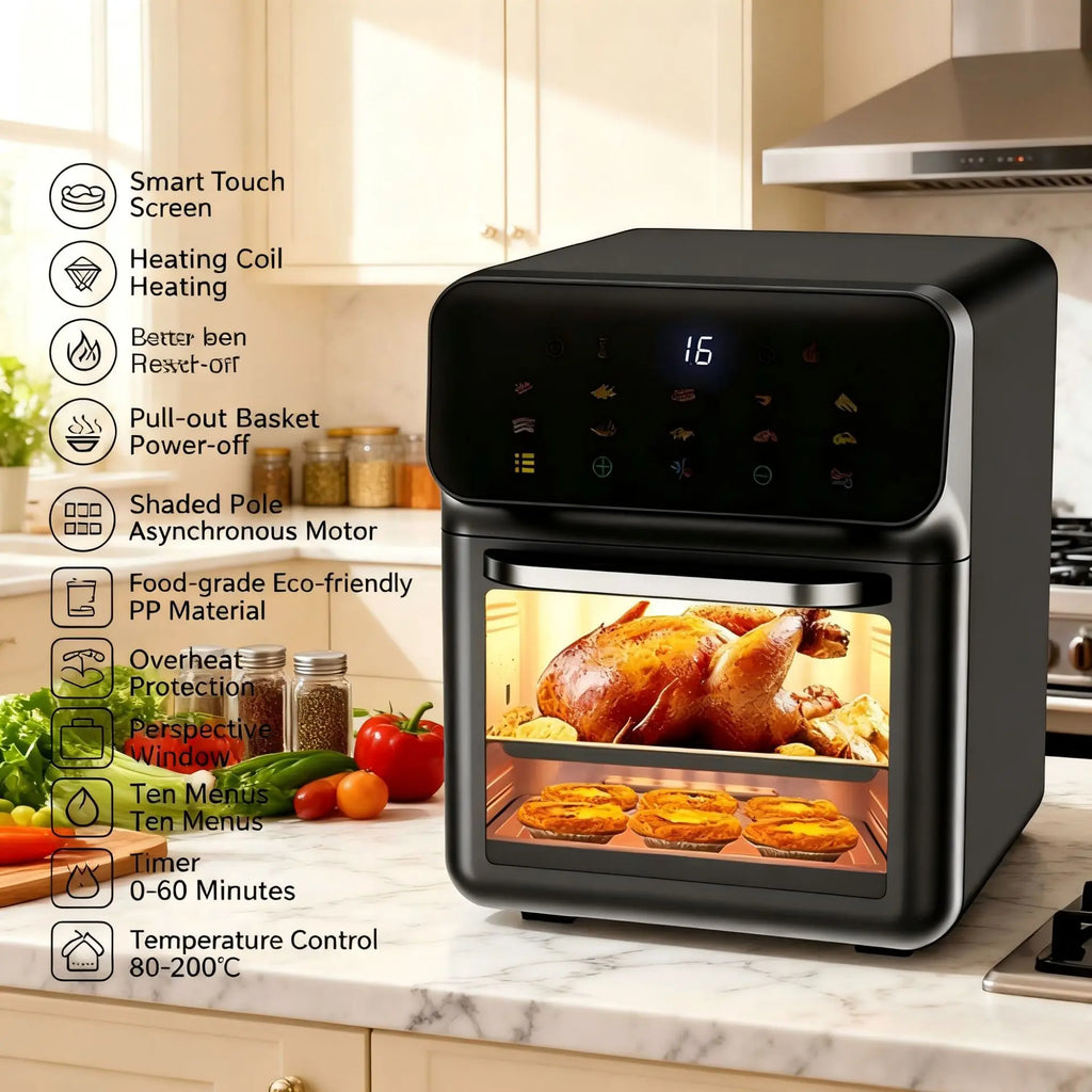 Air fry household multifunctional large-capacity electric oven touch-screen visual electric fryer 66