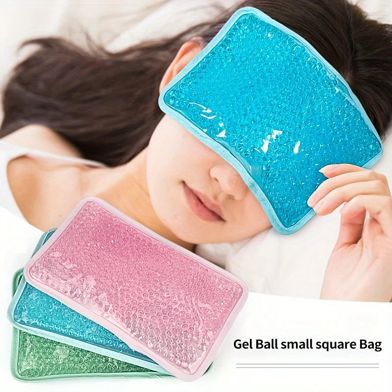 Hot Compress Gel Ball Ice Pack Pvc Double-Sided Pillow, Hot and Cold Compress Heating Pack with Strap, Handheld Ice Pack, Three Colors, Single Pack