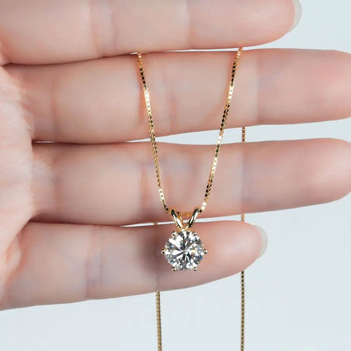 0.5–5ct Moissanite Pendant Necklace in 925 Silver - view 1