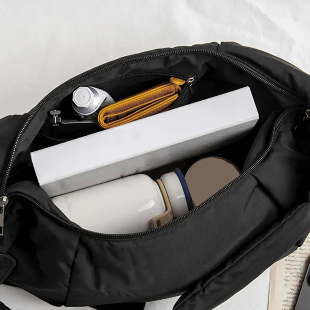 Fashion canvas down crossbody bag winter new large capacity dumpling bag down cotton casual simple shoulder bag 1