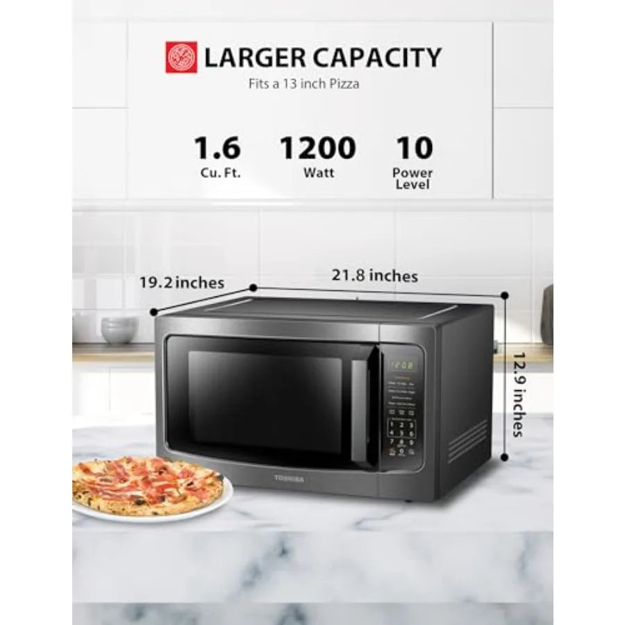 ML-EM45P BS Countertop Microwave Oven with Smart Sensor and 13.6" Removable Position Memory Turntable, Sound On/Off Function, 1