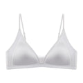 French Glossy Satin Seamless Underwear, Women's Deep V-neck, Thin Shoulder Strap, Thin Bra for Summer