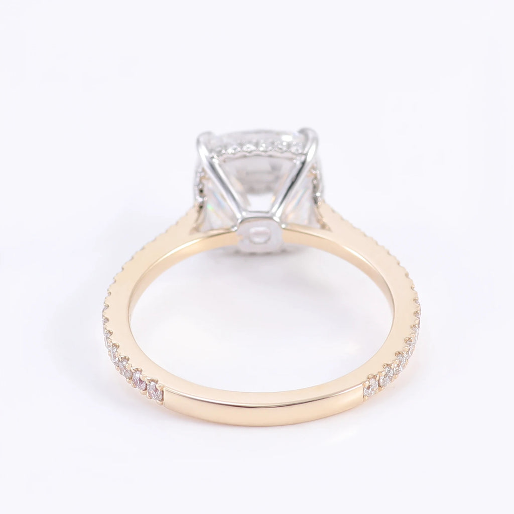 Provence 10K/14K/18K Moissanite Engagement Rings for Women Cushion Cut D Color 6.5CT DIY Jewelry Custom Four Prong Luxury Rings