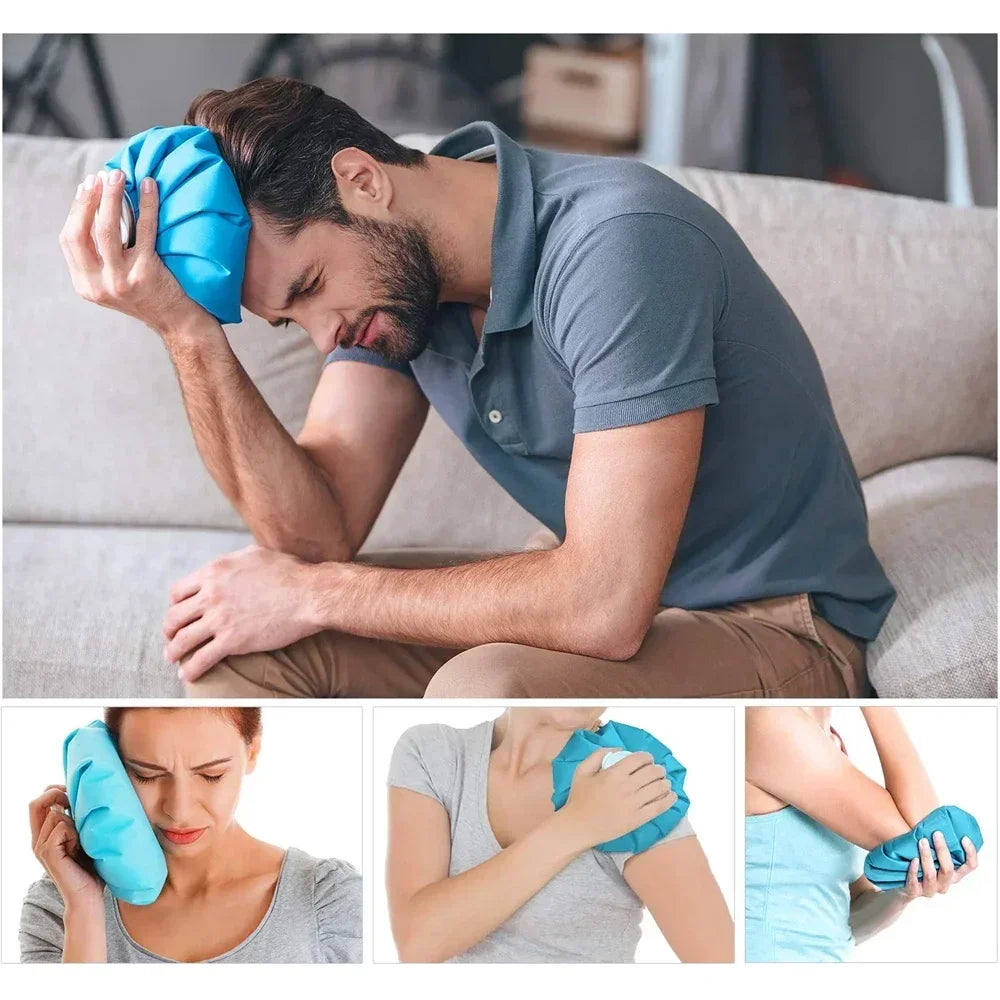 Ice Pack Bag for Injuries Reusable Ice Bag Hot Water Bag Hot & Cold Therapy for Pain Relief No-Leak Elastic Breathable Cold Pack