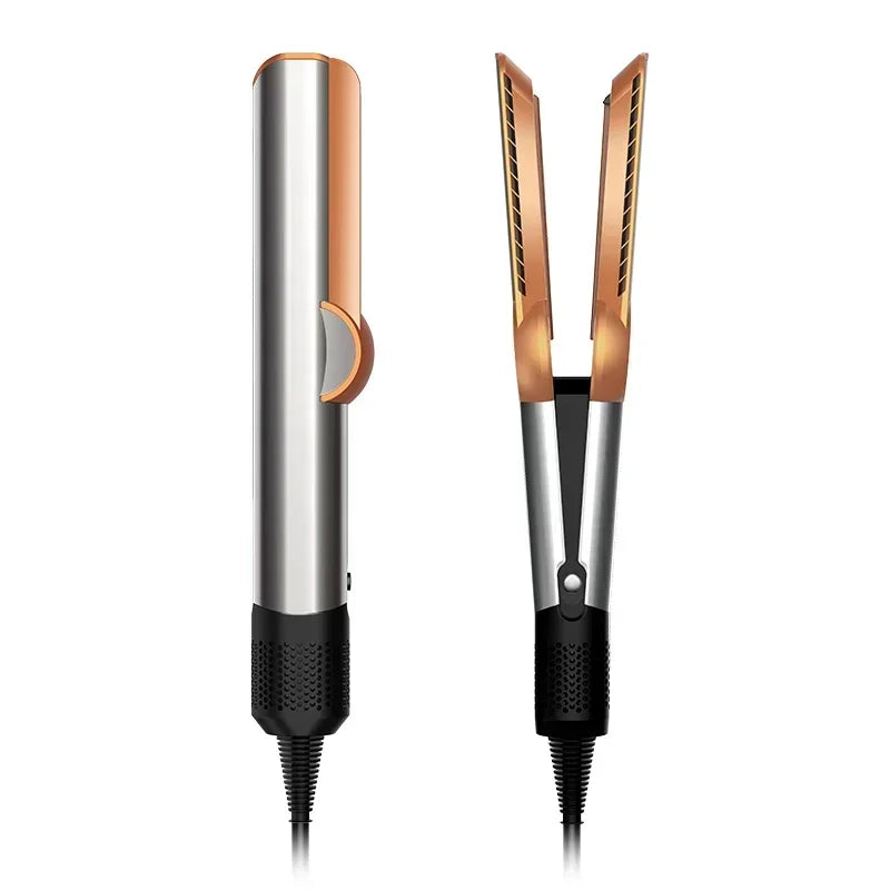 Professional 2-in-1 Negative Ion Hair Dryer & Straightener Long-Lasting Styling Tool Dual-Use Straightener for Wet or Dry Hair