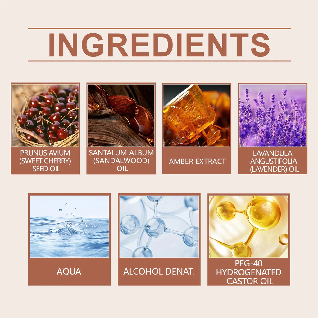 Roxelis Cherry Sandalwood Romantic Body Fragrance Natural Fresh Elegant Flavor Daily Date Fragrance Elegant Perfume