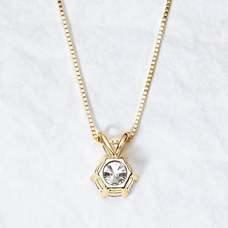 Classic 0.5CT-5CT D Moissanite Pendant Necklace Adjustable Chain 925 Silver for Women with Certificate 2CT 3CT 4CT Lab Diamond