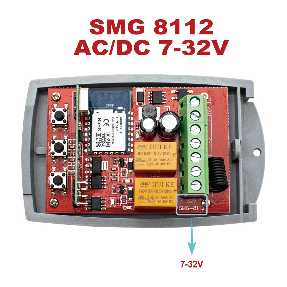 433.92 MHz Tuya WIFI Receiver 433MHz Gate Switch Controller AC DC 9-30V 12V 24V 85-250V 220V Garage Door Smart Switch Module