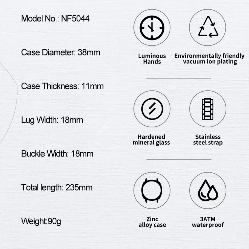 NAVIFORCE Women's Wristwatch Quartz Waterpoof Luminous Stainless Steel Strap Female Casual Fashion Daily Wear Watches Hot Sale