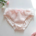 Women Cute Lovely Sweety Princess Style Bow Cotton Panties Flesh Soft Keep Warm Autumn Winter Underwear Candy Color Breifs