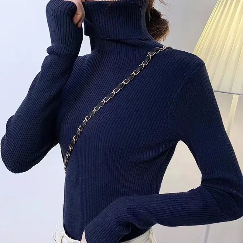 Women Fall Turtleneck Sweater Knitted Soft Pullovers Cashmere Jumpers Basic Soft Sweaters For Women 2026 Autumn Winter