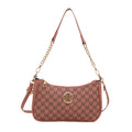Vintage Style Handbag Crossbody Bag, Gold Letter 'M' Design Pu Leather Shoulder Messenger Bag, Synthetic Leather Tote Bag, Purse