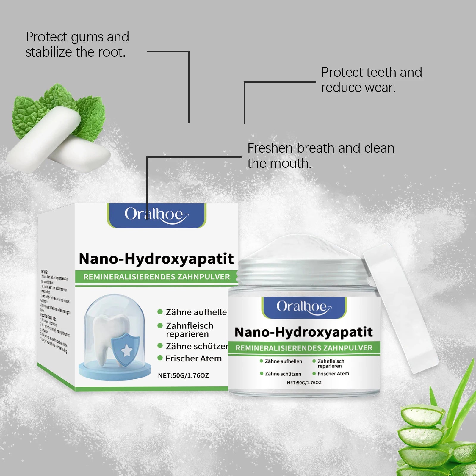 Hydroxyapatite Teeth Whitening Powder Professional Oral Care Stain Removal For White Teeth Cleaning Fresh Breath Dental Care