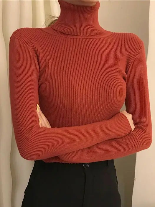 Women Fall Turtleneck Sweater Knitted Soft Pullovers Cashmere Jumpers Basic Soft Sweaters For Women 2026 Autumn Winter