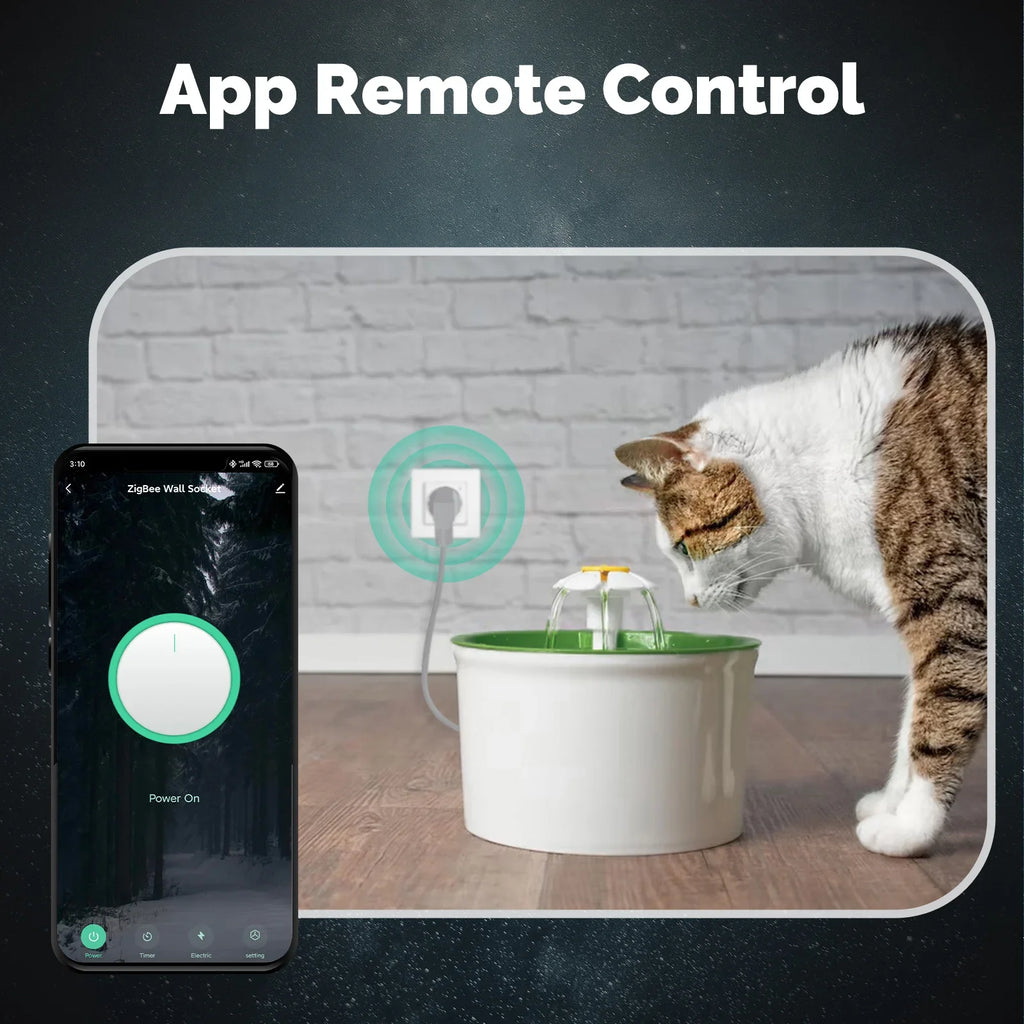 MOES Tuya ZigBee Smart Socket EU Wall Embedded Outlet Energy Monitor Indicator App Remote Control Voice Cotrol Alexa Google Home