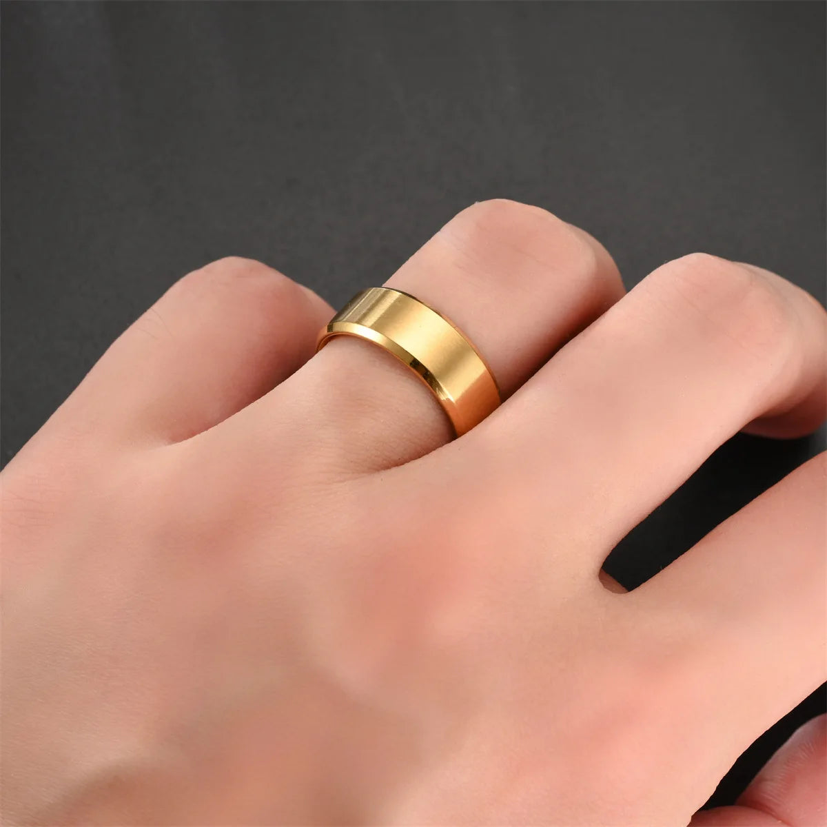 Classic 8mm Tungsten Mens Ring Surface Brushed Stainless Steel Ring for Women Wedding Band Couples Jewelry Accessories