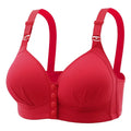 Women's Fashionable Plus Size Seamless Breathable Underwear with Adjustable Front Opening Buckle No Steel Ring Anti Sagging Bra
