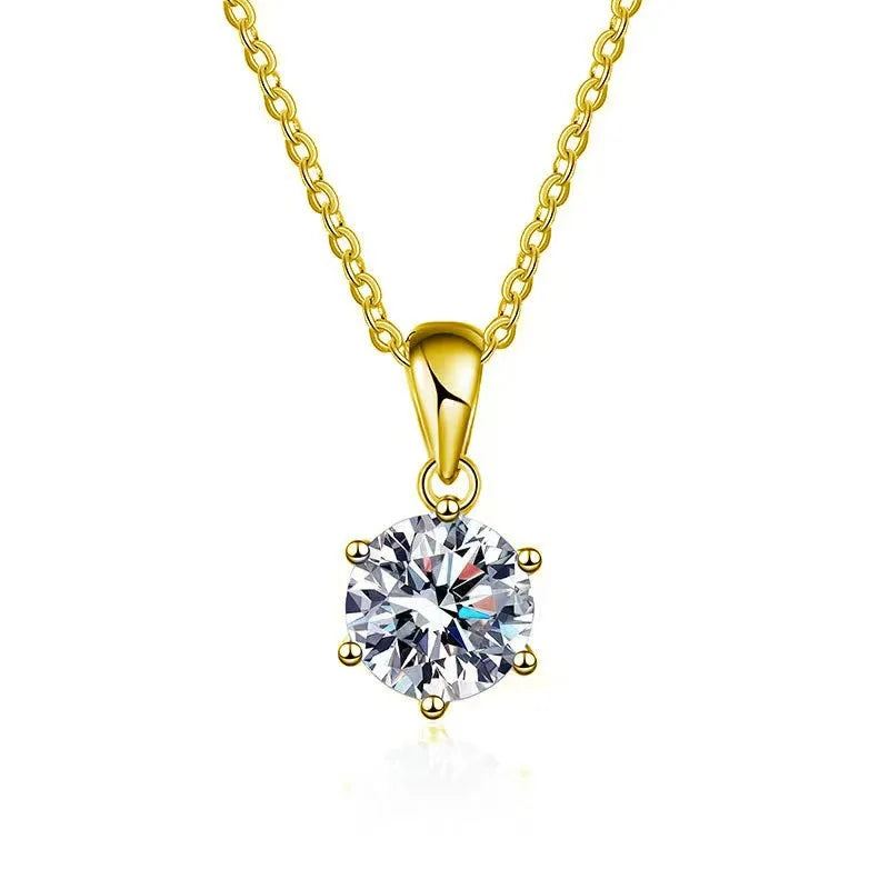 1-3ct Moissanite Necklace for Woman Wedding Fine Jewely with Certificates 925 Sterling Sliver Plated 18k White Gold Necklace