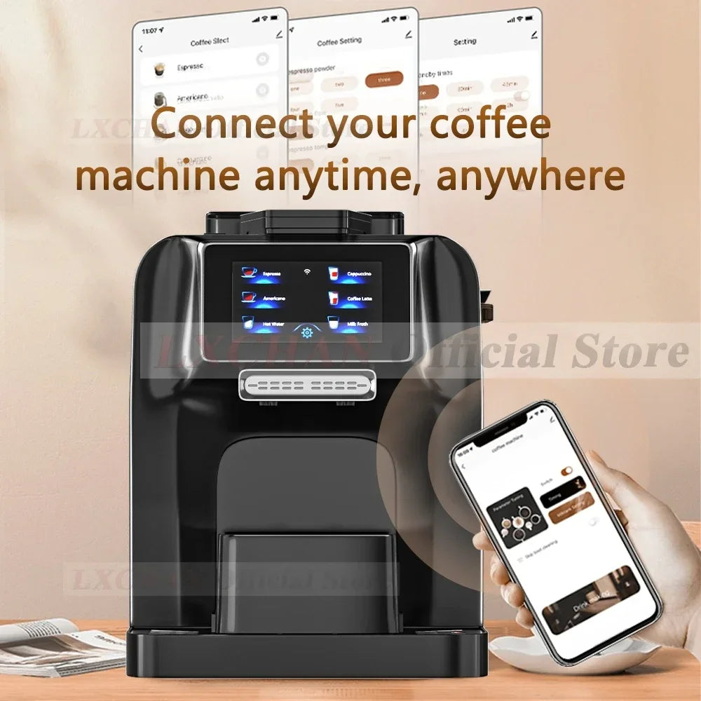 LX AC-T6 Fully Automatic Coffee Maker 11 Type Fancy Coffee Electronic Refrigerated Milk Tank Latte Espresso Coffee Machine