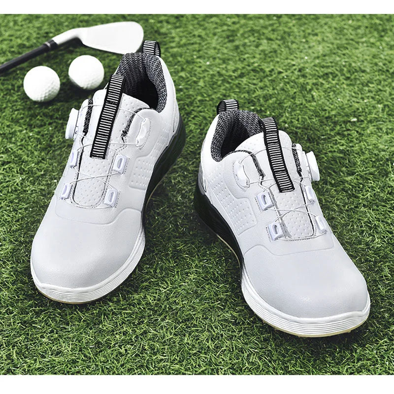 2025 New Men's Waterproof Golf Shoes, Women's Anti-slip Golf Shoes, Outdoor Comfortable Walking Shoes, Rotating LACES