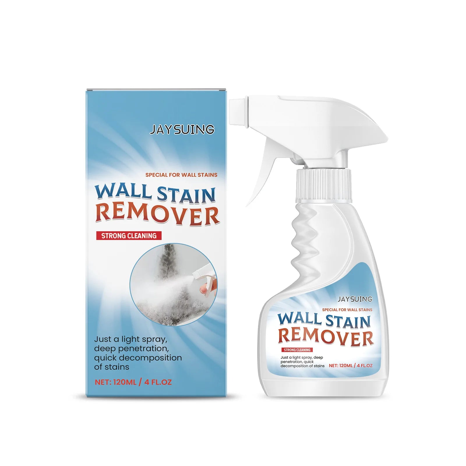 JAYSUING Wall Stain Remover Deep Decontamination Powerful Cleaning Long Lasting Anti Mildew Gentle Mildew Remover Spray 120ml